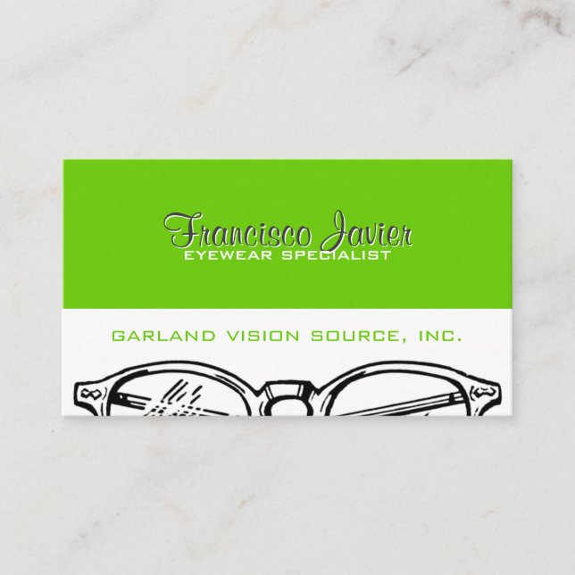 Spectacles Eyewear Optical Vision with Reminder Appointment Card (Front)