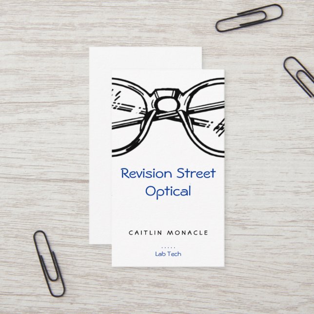 Spectacles Revision Eyewear Optical Vision Business Card (Front/Back In Situ)