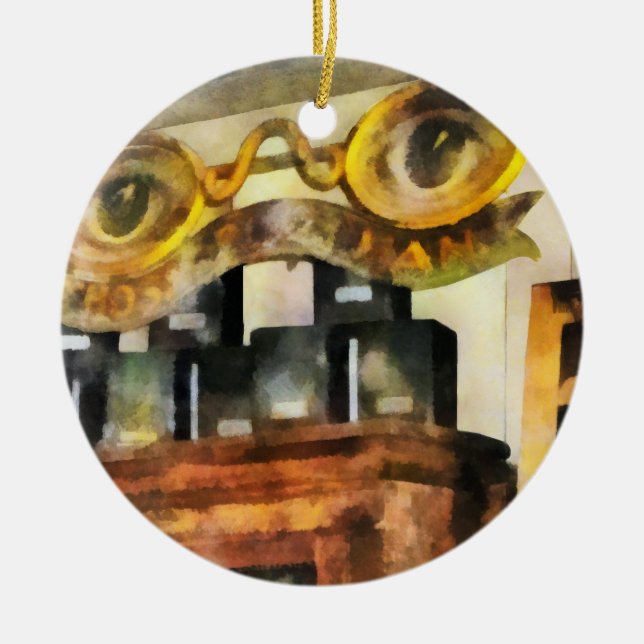Spectacles Shop Ceramic Tree Decoration (Front)