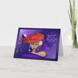 Spectacular and Sensational in Red Purple Birthday Card