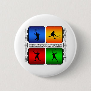 Spectacular Badminton 6 Cm Round Badge
