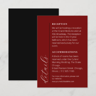 Spectacular Black and Red Wedding Enclosure Card