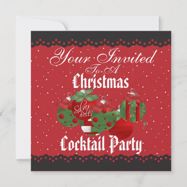 Spectacular Christmas Cocktail Party Invitations (Front)