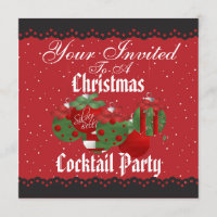 Spectacular Christmas Cocktail Party Invitations