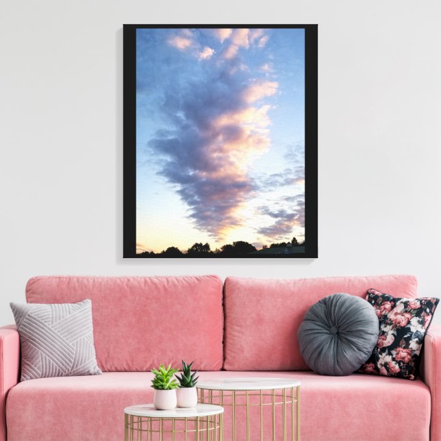 Spectacular Clouds New Jersey Fall Sunset Canvas Print (Insitu(LivingRoom))