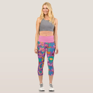 Spectacular Exotic Floral Capri Leggings