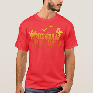 Spectacular Ghosts Bats Spider Web Happy Halloween T-Shirt