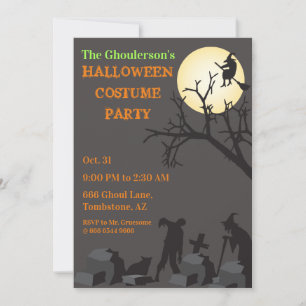 Spectacular Halloween Adult Costume Party Bargain Invitation