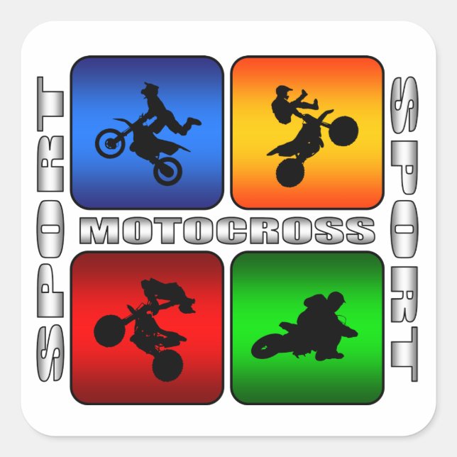 Spectacular Motocross Square Sticker (Front)
