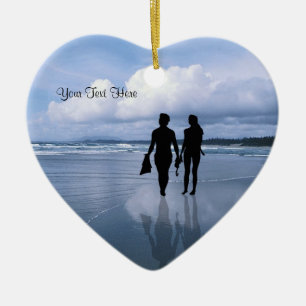 Spectacular Ocean Waves and Beach Ceramic Tree Decoration