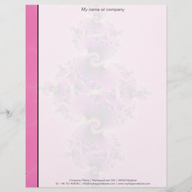 Spectacular Pink - Fractal Letterhead (Front)
