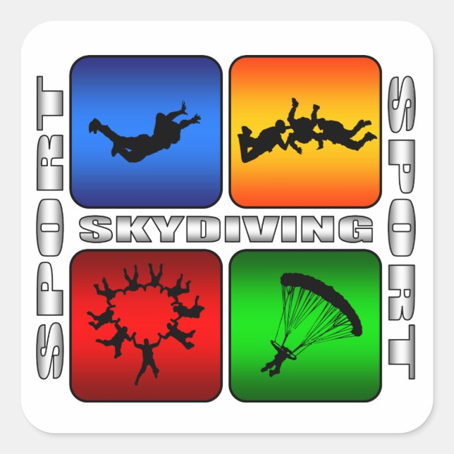 Spectacular Skydiving Square Sticker (Front)