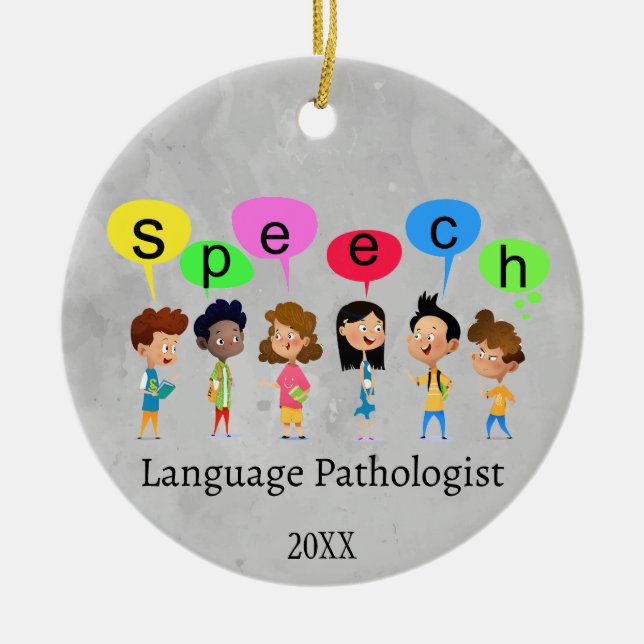 Spectacular Speech-Language Pathologist Kids Ceramic Tree Decoration (Front)