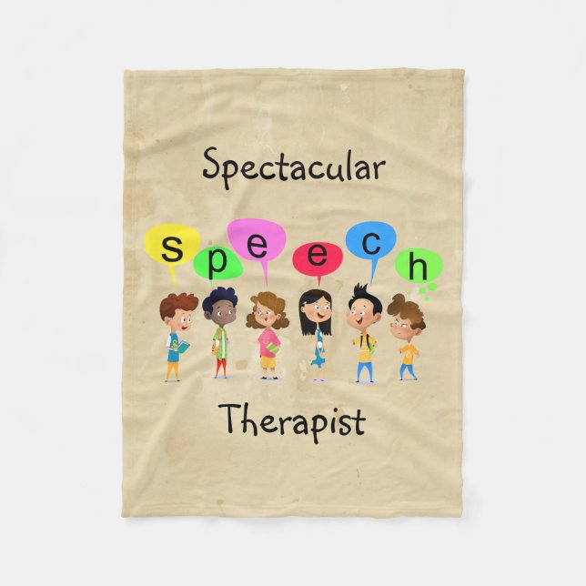 Spectacular Speech Therapist Cute Kids Children Fleece Blanket (Front)