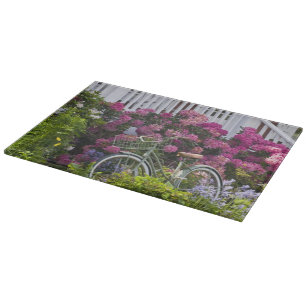 Spectacular spring bloom, whimsical antique cutting board