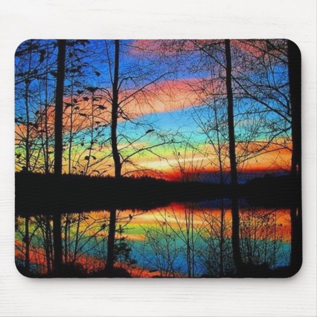 Spectacular Sunset Through Trees Mouse Mat (Front)