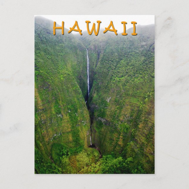 Spectacular waterfall in Molokai, Hawaii Postcard (Front)