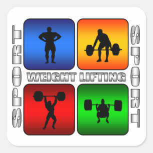 Spectacular Weight Lifting Square Sticker