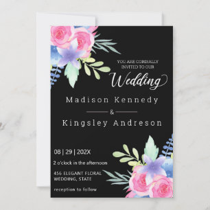 Spectacularly Simple Elegant Floral Luxurious  Invitation