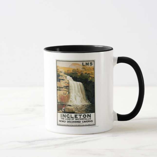 Spectators Climb on Waterfall Railway Poster Mug (Right)