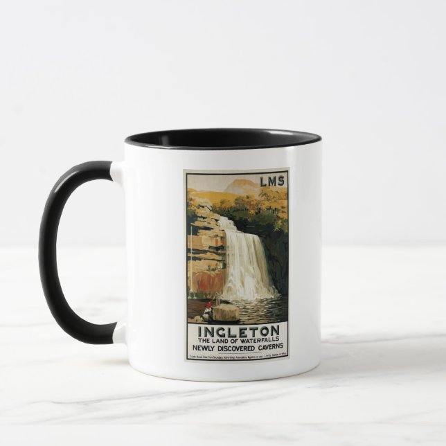 Spectators Climb on Waterfall Railway Poster Mug (Left)