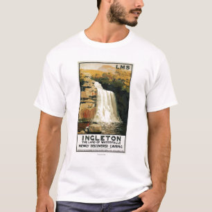 Spectators Climb on Waterfall Railway Poster T-Shirt