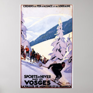 Spectators Watching Skier Poster