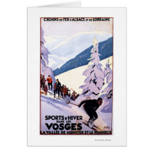 Spectators Watching Skier Poster