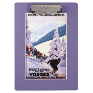 Spectators Watching Skier Poster Clipboard