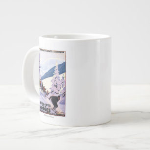 Spectators Watching Skier Poster Large Coffee Mug