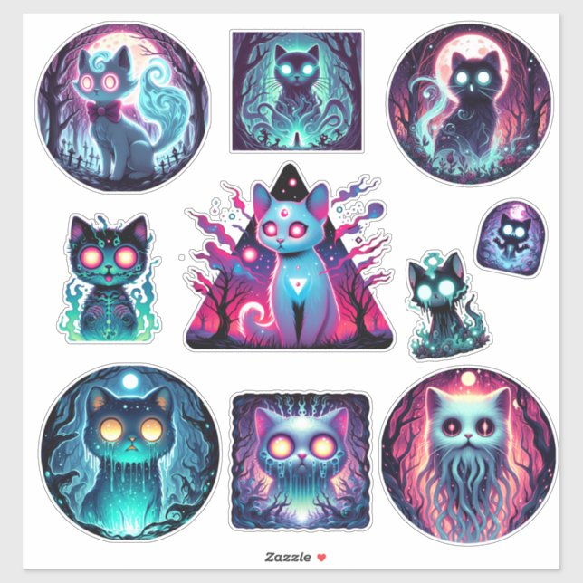 Spectral Cat Sticker Set (Sheet)