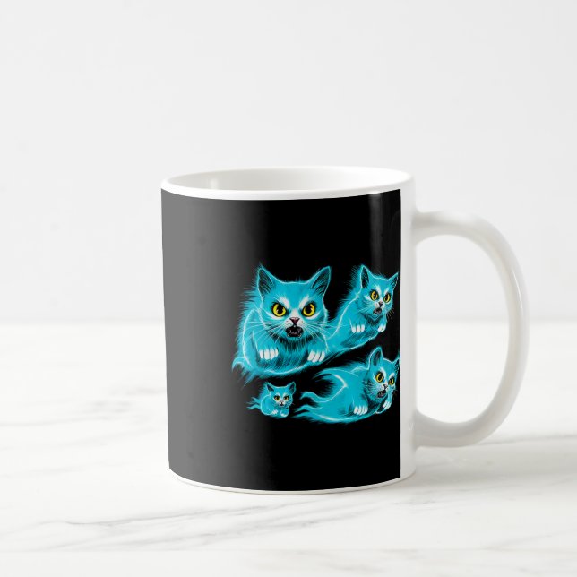 Spectral Cats Halloween Funny Flying Ghost Tee  Coffee Mug (Right)