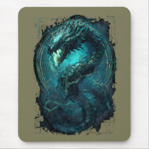 Spectral Coil Cyberpunk Serpent Dark Art Mouse Mat