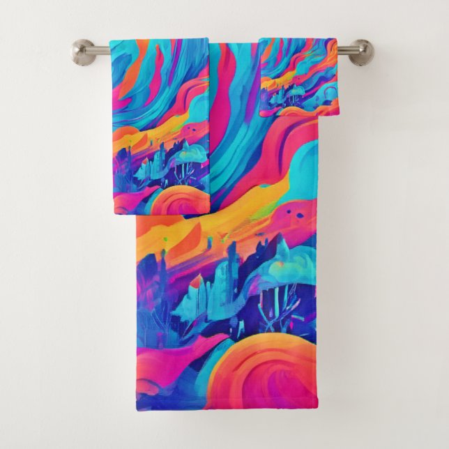 Spectral Ghost Halloween Art Bath Towel Set (Insitu)