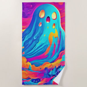 Spectral Ghost Halloween Art Beach Towel
