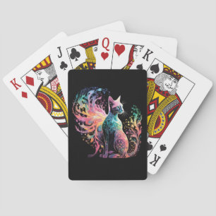 Spectral Holographical Cat: A Prism of Elegance Playing Cards