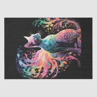 Spectral Holographical Cat: A Prism of Elegance Tissue Paper