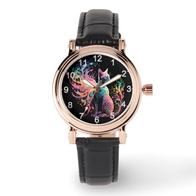 Spectral Holographical Cat: A Prism of Elegance Watch (Front)