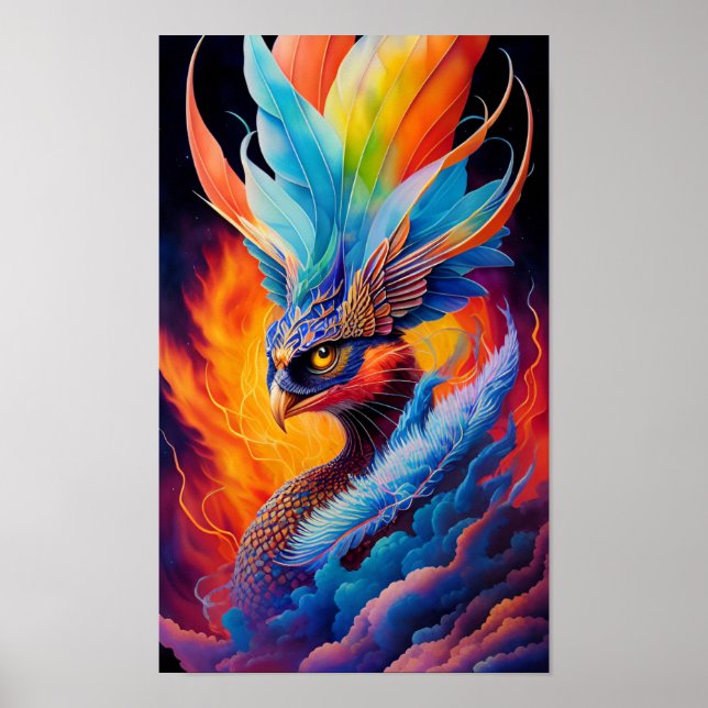 Spectral Peacock - Vibrant and Majestic Poster (Front)