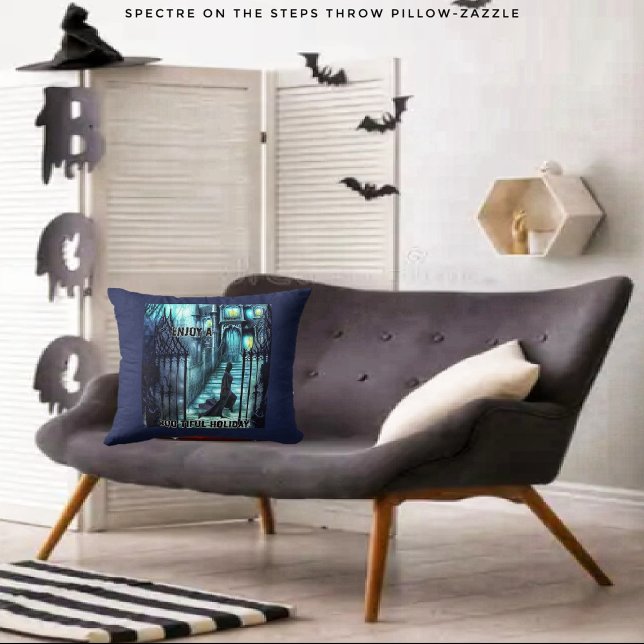 Spectre On The Steps Throw Pillow (Creator Uploaded)