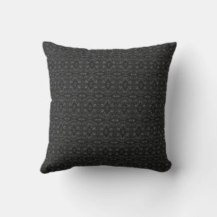 Spectroscopic Black and White Abstract Gouache Art Cushion