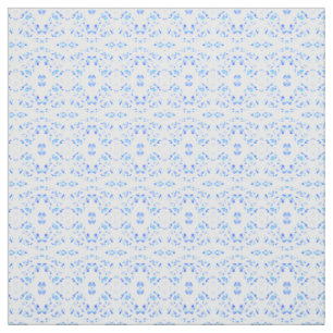 Spectroscopic Blue White Abstract Gouache Art Fabric