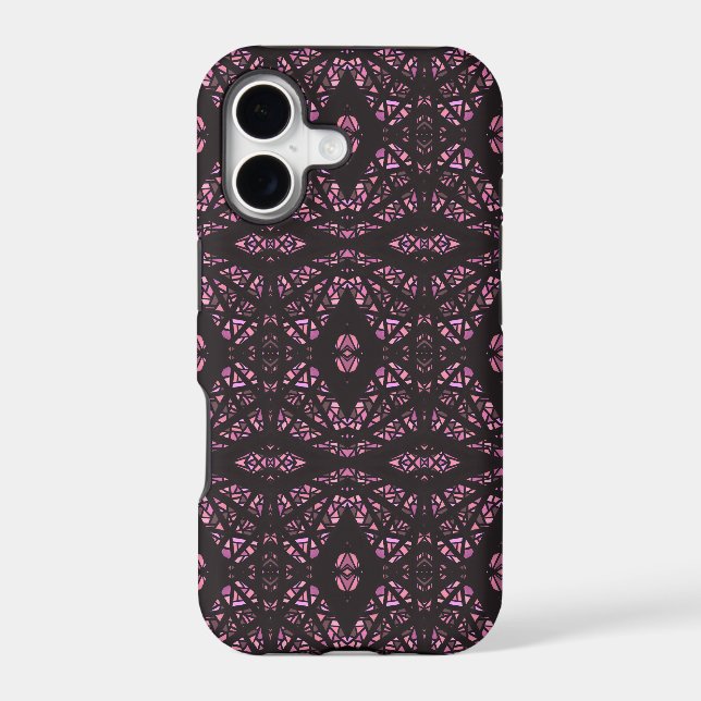 Spectroscopic Pink Black Abstract Gouache Art (Back)