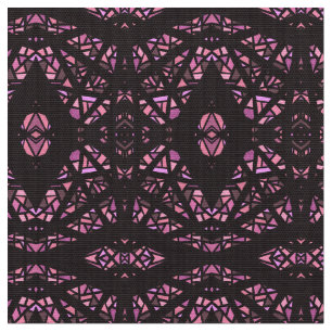Spectroscopic Pink Black Abstract Gouache Art Fabric