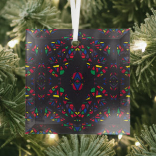 Spectroscopic Rainbow Abstract Gouache Art Glass Tree Decoration