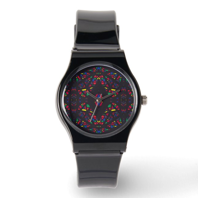 Spectroscopic Rainbow Abstract Gouache Art Watch (Front)