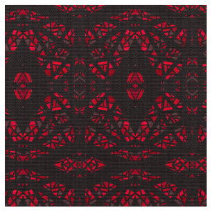 Spectroscopic Red Black Abstract Gouache Art Fabric