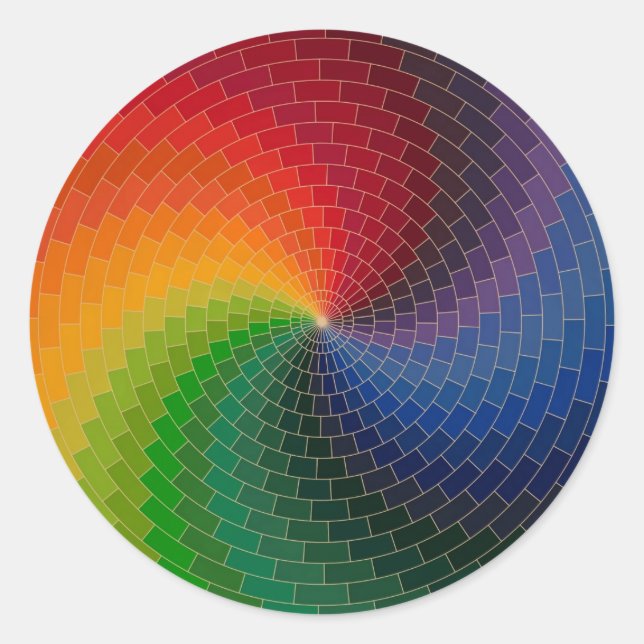 Spectrum Colour Wheel Classic Round Sticker (Front)
