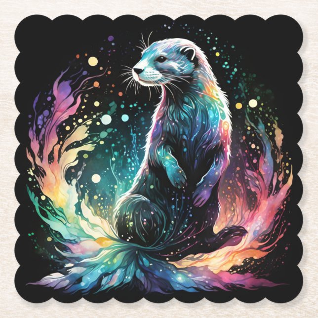 Spectrum Edge: The Otters Glow Paper Coaster (Front)