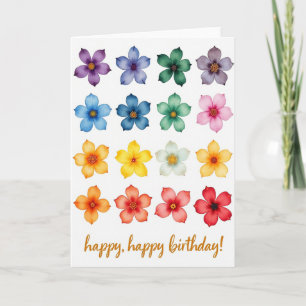 Spectrum Floral Birthday Card